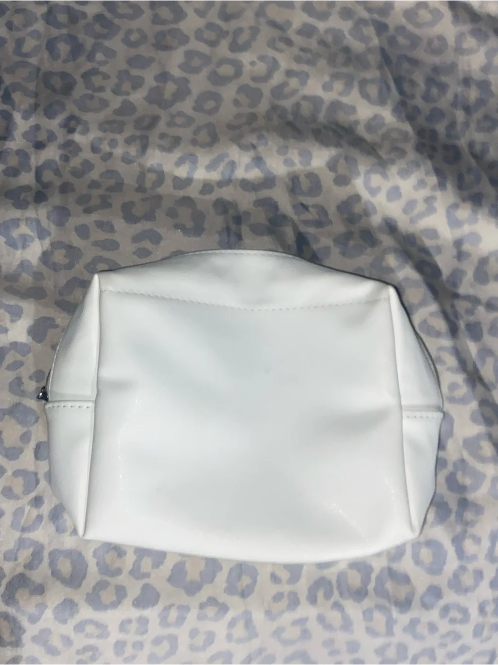 OSEA White Embossed Zip Cosmetic Pouch